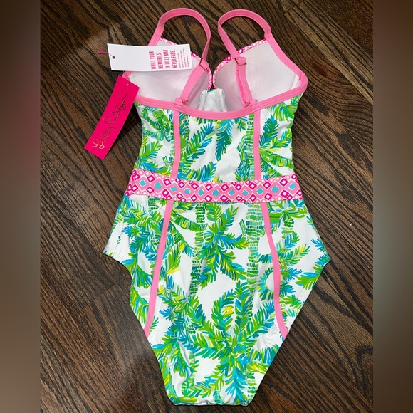 Lilly Pulitzer NWT Palma One Piece Swimsuit RARE Fresh Citrus Keep Palm - Picture 3 of 6